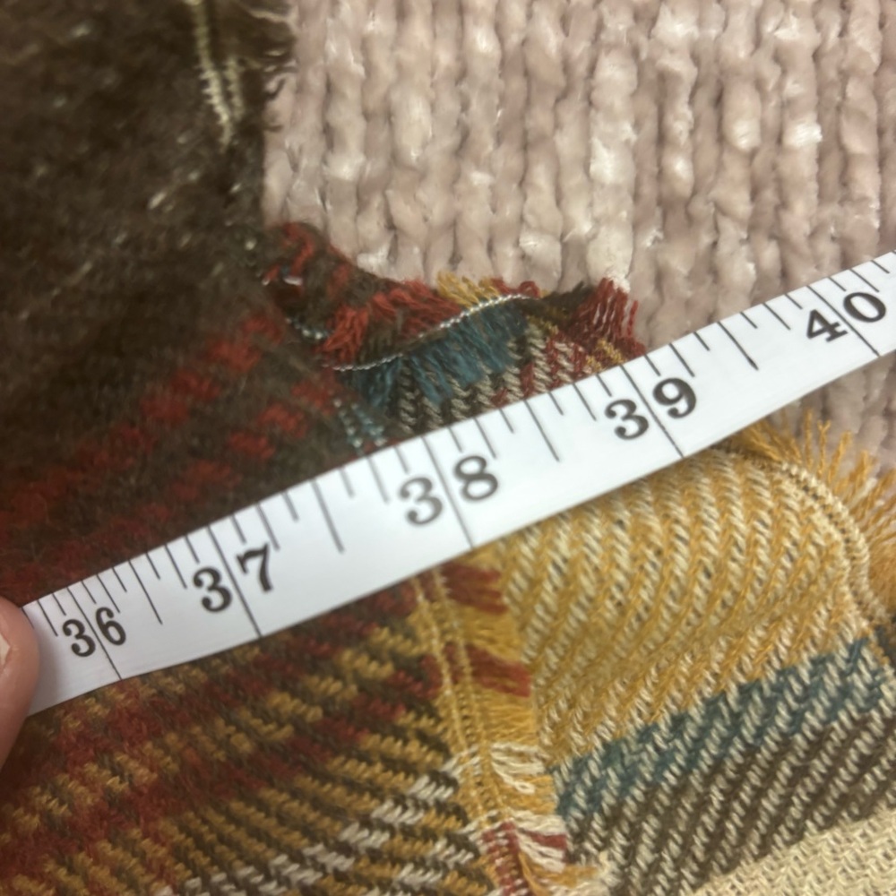 Sonoma Reversible Plaid Poncho in Brown and Cream - Picture 3 of 5